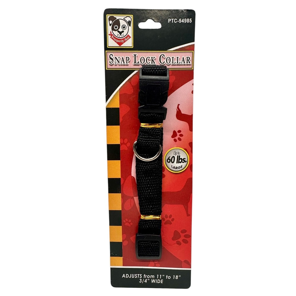 Lot‎ Of 2 Prosperity Pet Snap Lock Dog Collar Sz-L Up To 60 lbs. Black